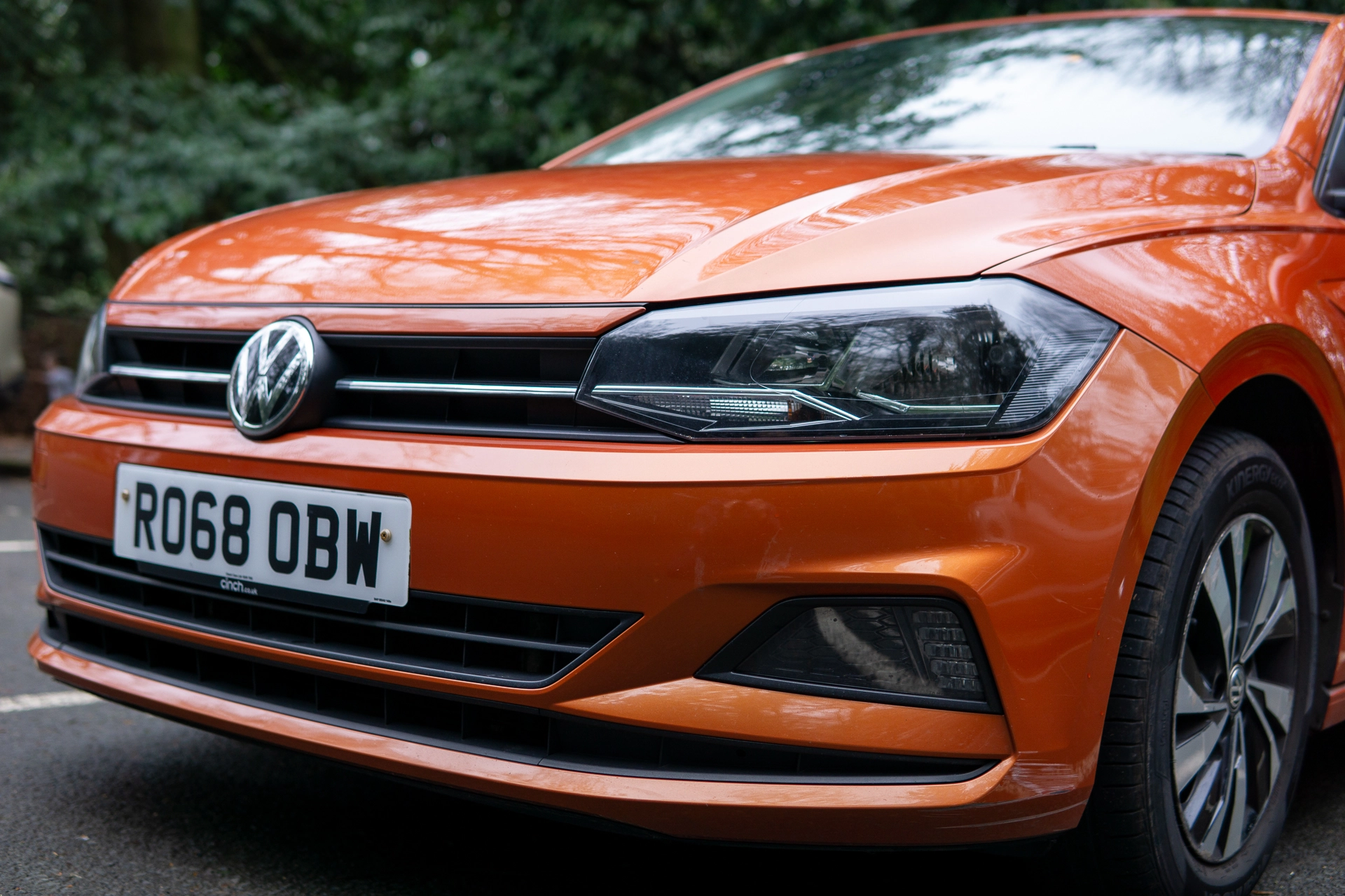 Close up of the automatic Volkswagen Polo used for lessons